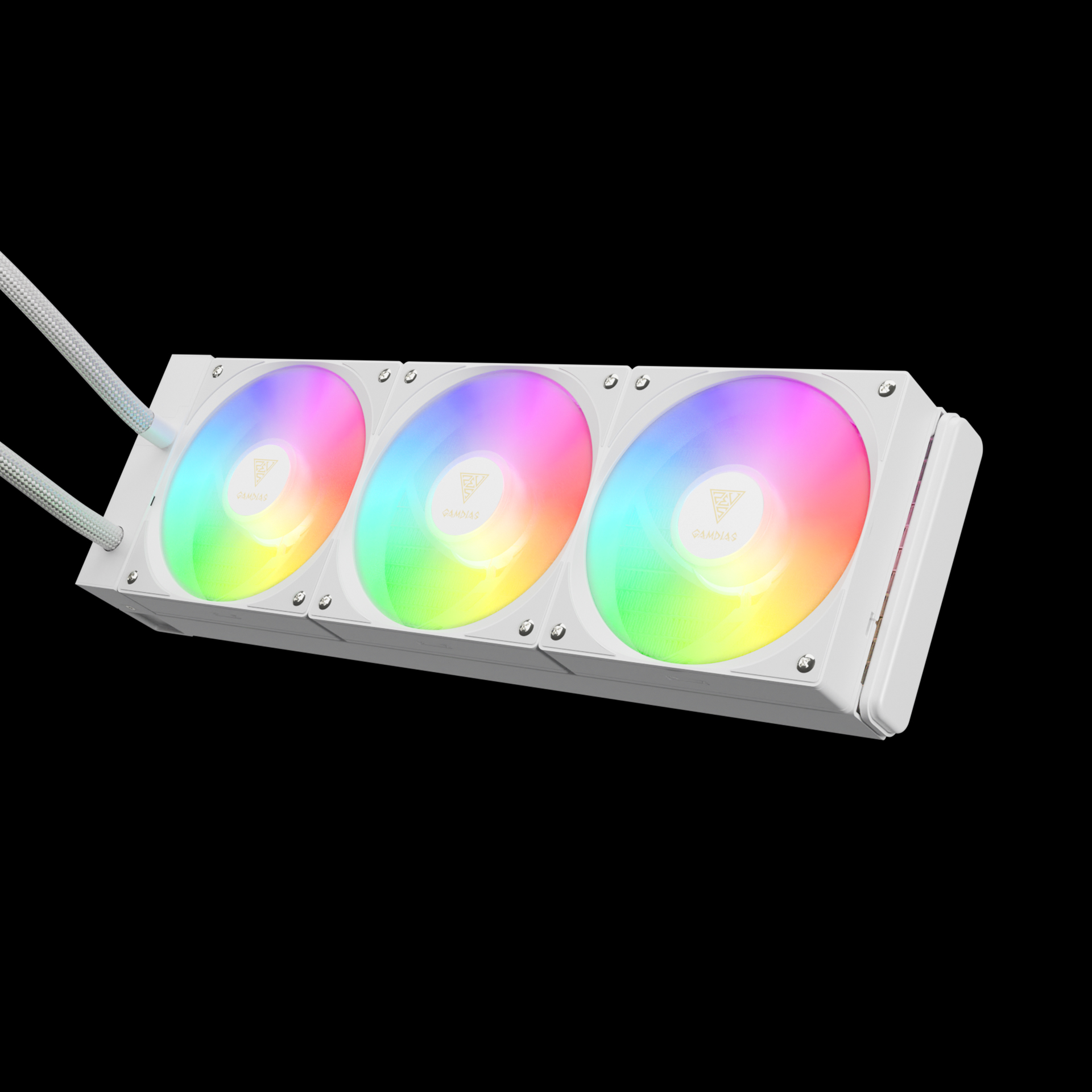GAMDIAS CHIONE E4-360 AIO Digital Display Infinity Mirror Liquid Cooler - White GAMDIAS CHIONE E4-360 AIO Digital Display Infinity Mirror Liquid Cooler - White